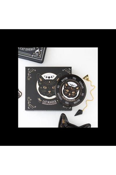 Black Cat Magick Pendulum Divination Kit for Guidance - Black - Thumbnail 2
