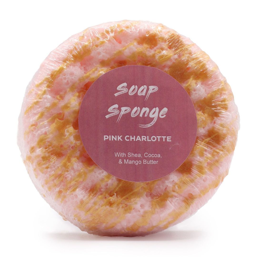 Pink Charlotte Butter Bubble Soap Sponge with Shea Cocoa Mango - Baby Pink - Image 1