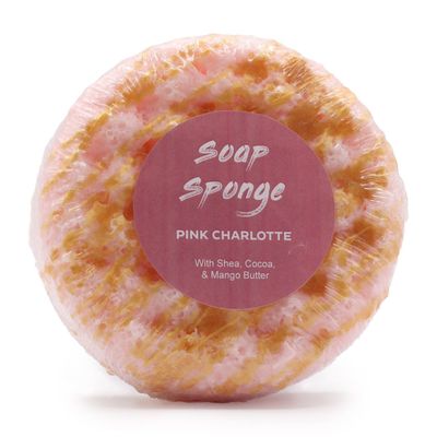 Pink Charlotte Butter Bubble Soap Sponge with Shea Cocoa Mango - Baby Pink