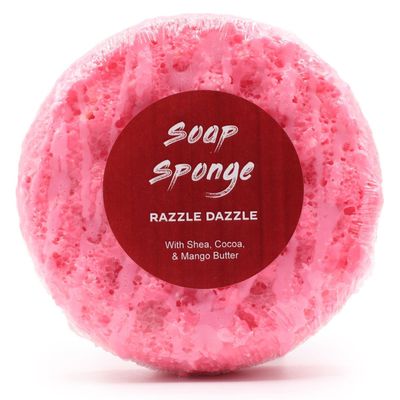 Razzle Dazzle Butter Bubble Soap Sponge with Uplifting Fragrance - Pink