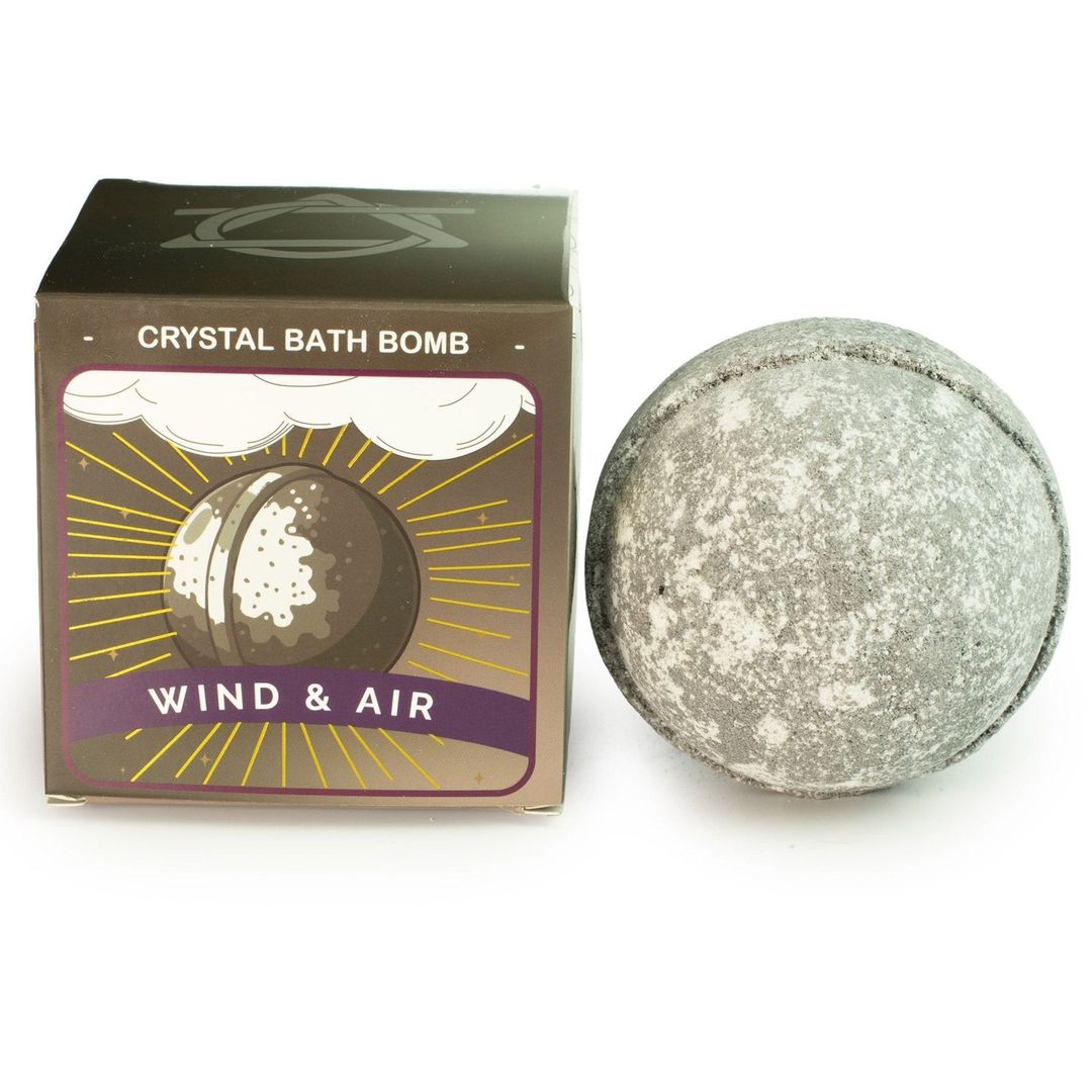 Air Crystal Bath Bomb with Hidden Real Gemstone Reveal - Grey - Image 1
