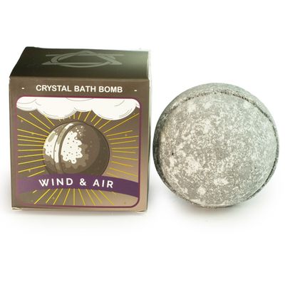 Air Crystal Bath Bomb with Hidden Real Gemstone Reveal - Grey