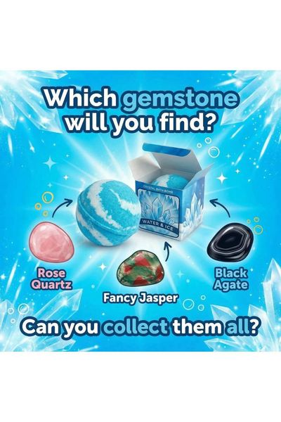 Water Crystal Ocean Drift Bath Bomb with Hidden Gemstone - Blue - Thumbnail 2