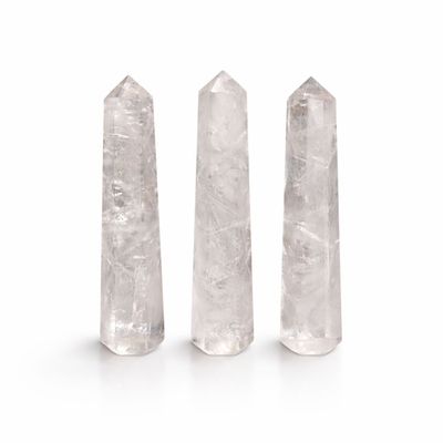 Clear Quartz Six Face Obelisk Point 11cm for Clarity Focus - Clear