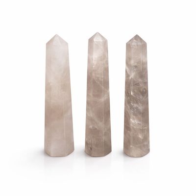 Smoky Quartz Six Face Obelisk Point 11cm Decorative Stone - Clear