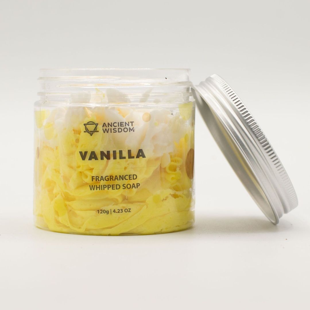 Vanilla Whipped Soap 120g Creamy Sweet Cleansing Jar - Yellow - Image 1