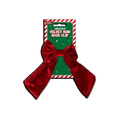 Velvet Hair Bow Clip 6 Pack Maroon - Maroon