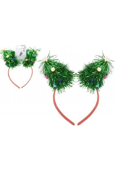Tinsel Trees Headband 6 Pack Green - Green - Thumbnail 2