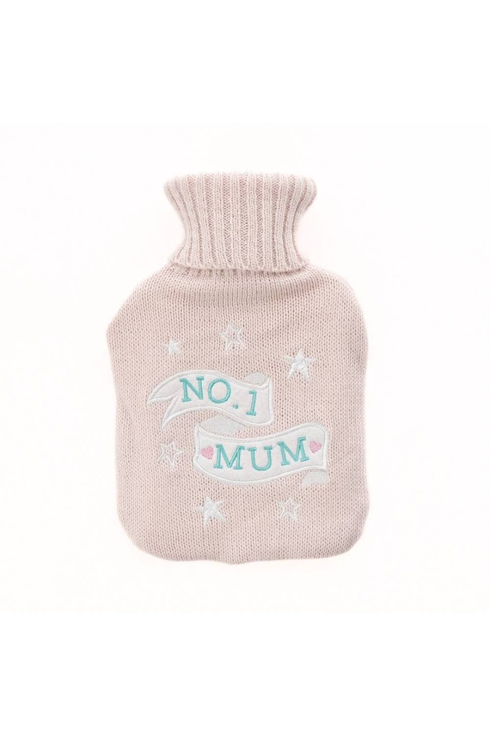 KDMD Number 1 Mum Hot Water Bottle Clear in Pale Pink - Image 1