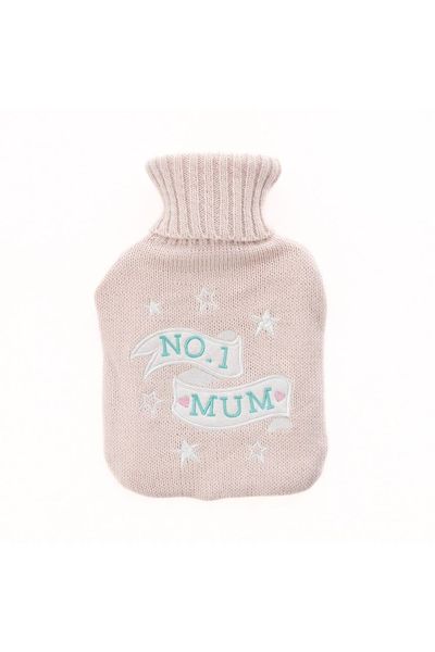 KDMD Number 1 Mum Hot Water Bottle Clear in Pale Pink