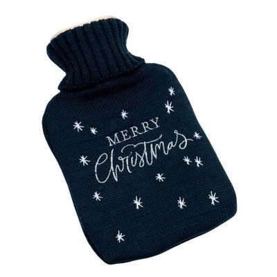 KDMD Merry Christmas Hot Water Bottle in Dark Blue - Thumbnail 2