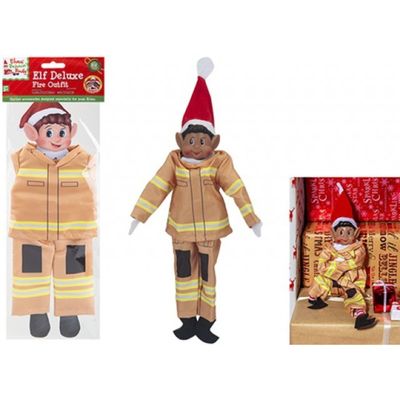 Elves Behavin Badly Elf Fireman Outfit - Brown