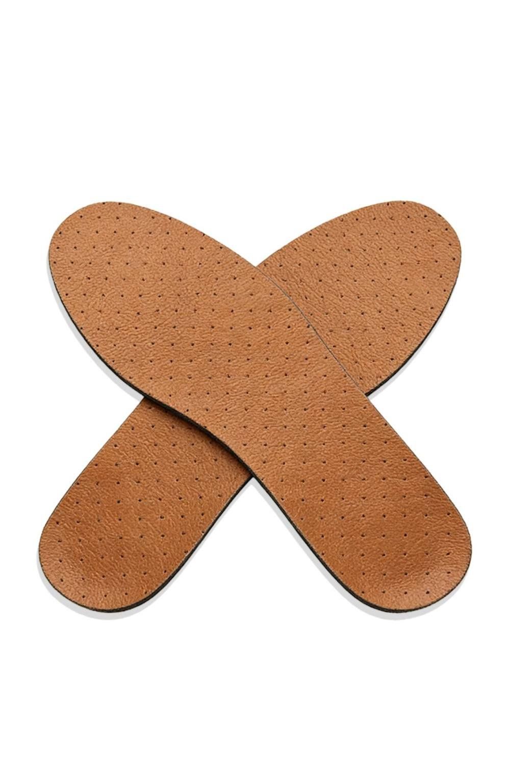 KDMD Shock Absorbing Synthetic Leather Cut to Size Insoles 10-150mm, 1 Pair in Tan - Image 1
