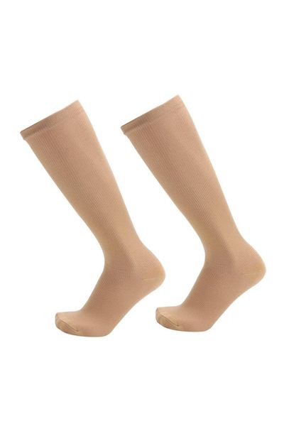 KDMD Skin Tone Unisex Anti-Fatigue Sports Compression Socks - Size L/XL in Nude