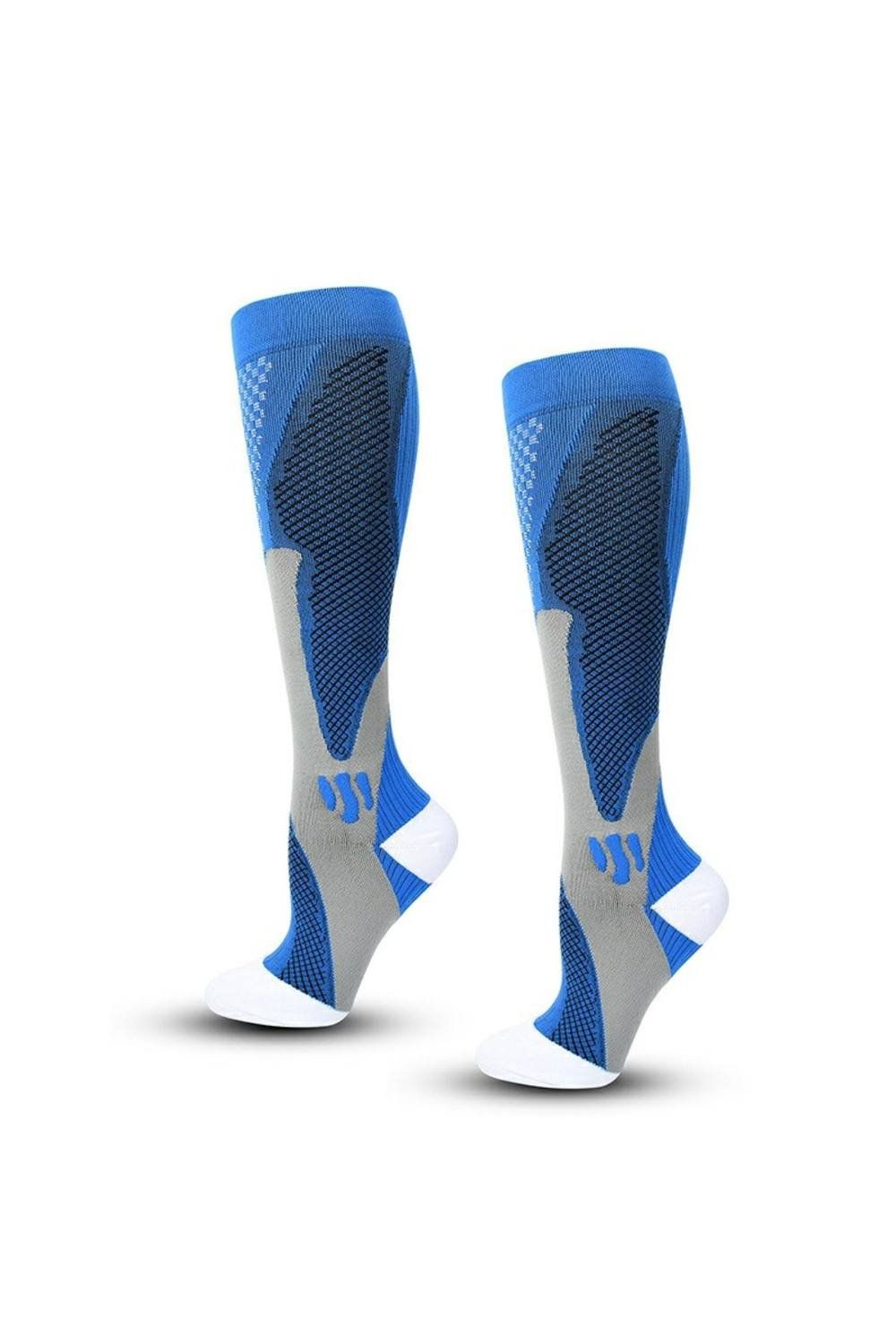 KDMD Blue Unisex Running Calf Compression Socks - Size L/XL - Image 1