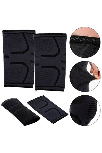 KDMD Black Self Heating Non Slip Knee Support Pads - Size S, 1 Pair