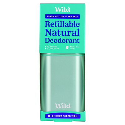 Wild Fresh Cotton and Sea Salt Deodorant in Aqua Case 40g - Thumbnail 2