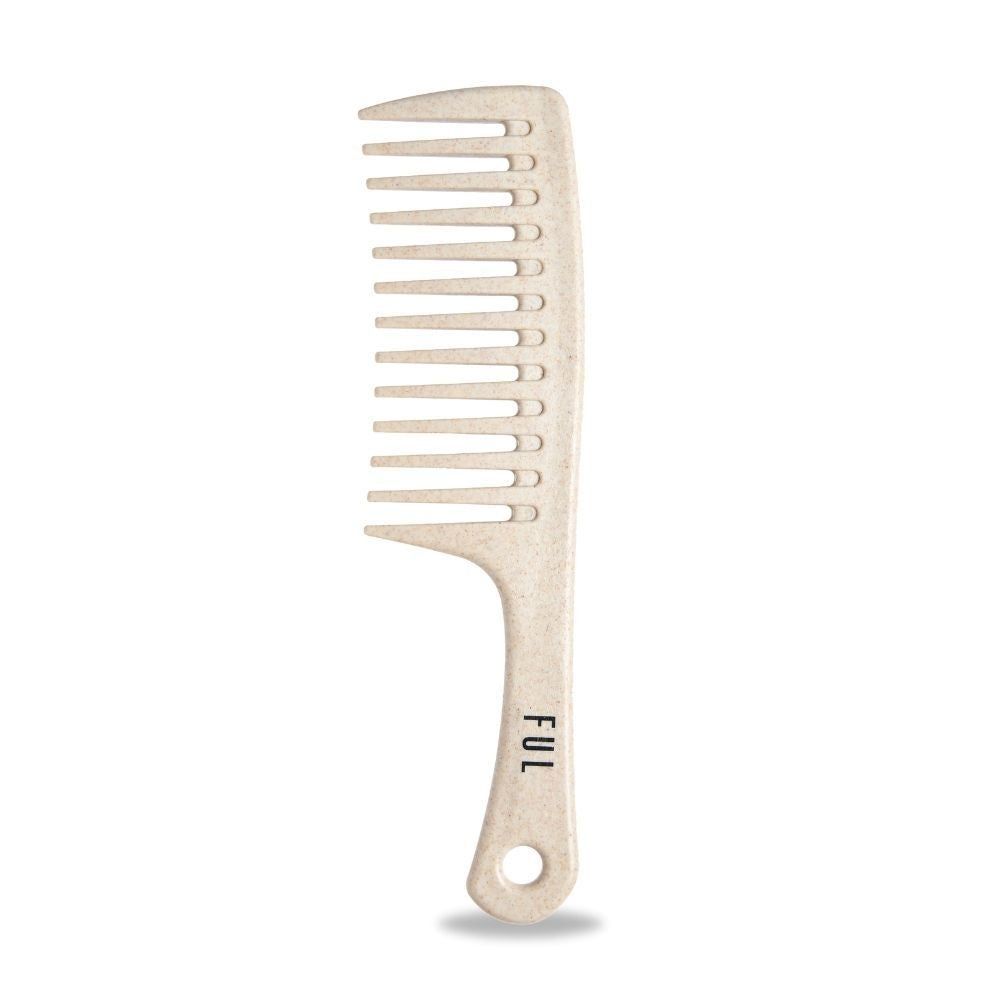 FUL Wide Tooth Comb - Tangle-Free Detangling for Wet, Curly, Wavy & Frizzy Hair in Beige - Image 1