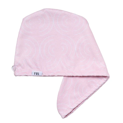FUL Microfibre Hair Towel Wrap - Super Absorbent Quick-Dry Turban for Wet Hair - Soft & Lightweight in Pink - Thumbnail 2