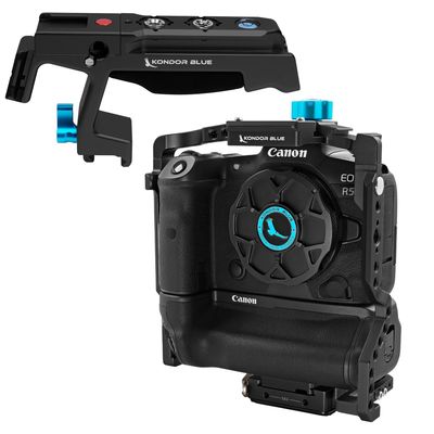 Kondor Blue Canon R5/R6/R Battery Grip Cage with Top Handle (Black)