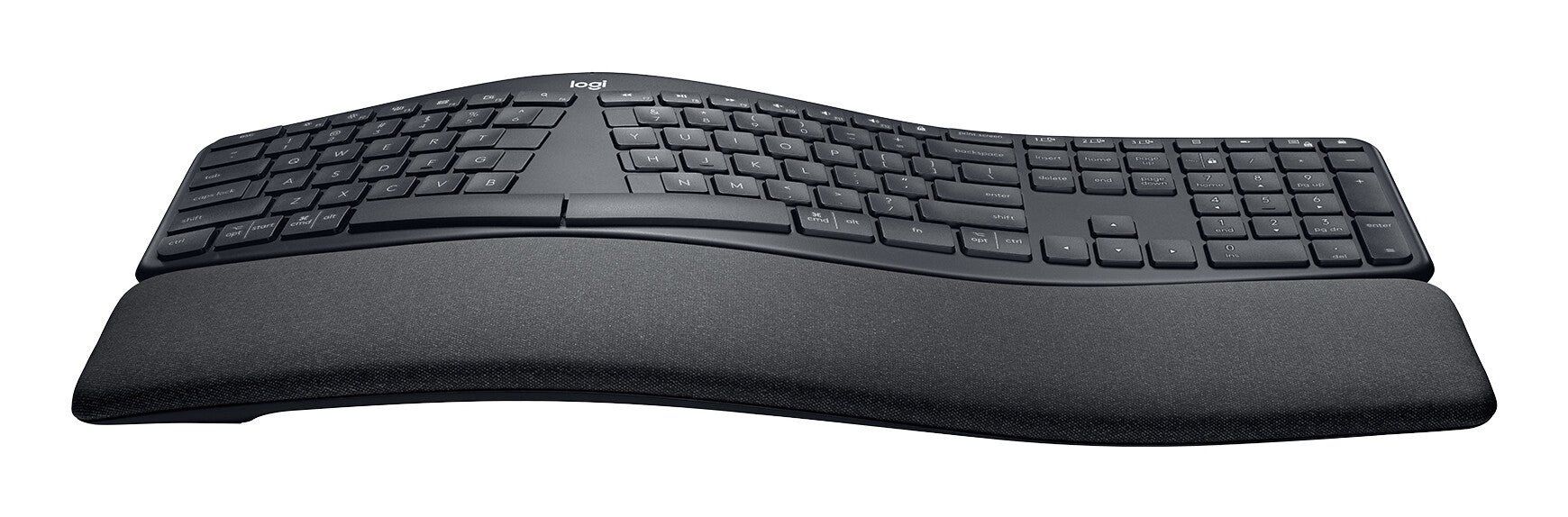 Logitech ERGO K860 - Keyboard - wireless - 2.4 GHz Bluetooth 5.0 - AZERTY - French - graphite - Image 1