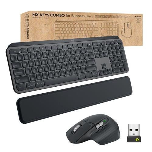 Logitech 920-010932 keyboard Mouse included Office RF Wireless + Bluetooth QWERTY UK International Graphite - Image 1