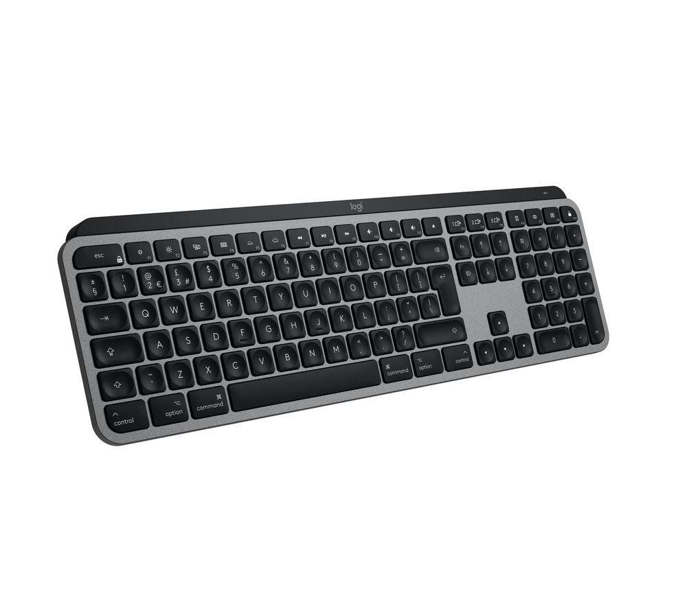 Logitech MX Keys S for Mac keyboard Office RF Wireless + Bluetooth QWERTY UK English Aluminium, Black - Image 1