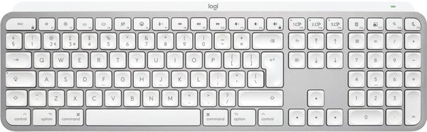Logitech MX Keys S for Mac keyboard Office RF Wireless + Bluetooth QWERTY UK English Aluminium White - Thumbnail 1