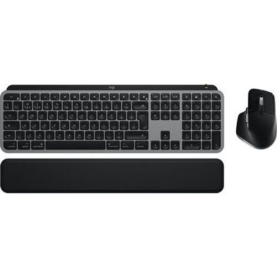 Logitech Master MX Keys S Combo for Mac keyboard Mouse included Home/Office RF Wireless + Bluetooth QWERTY UK English Aluminium, Black