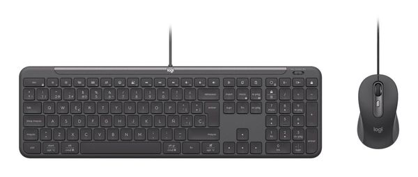 Logitech 920-013343 keyboard Mouse included Home/Office USB QWERTZ German Graphite