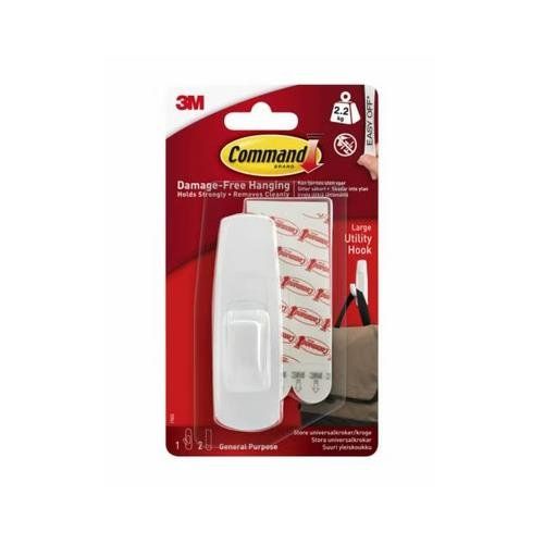 COMMAND 3M Command Large Utility Hook With Command Adhesive Strips Whi - Image 1
