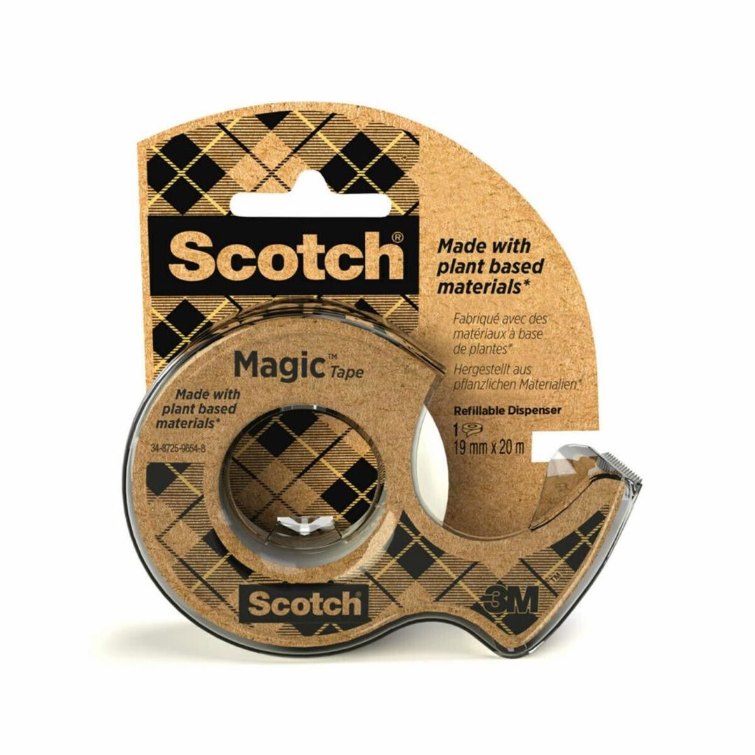 Scotch Magic Tape Greener Choice 19mm x 20m with Recycled Dispenser 71 - Image 1