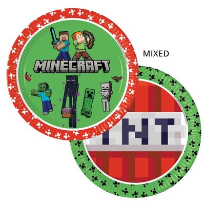 Pack of 8 Minecraft Paper Plates - Green - Thumbnail 2