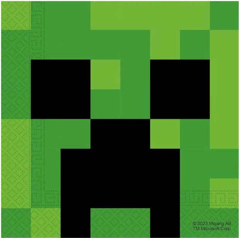 Pack of 20 Minecraft Napkins - Green - Image 1