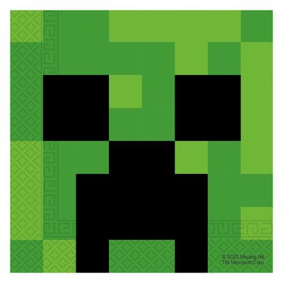 Pack of 20 Minecraft Napkins - Green - Thumbnail 2