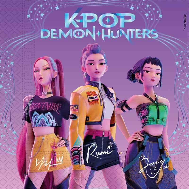 Pack of 20 K-pop Demon Hunters Napkins - Purple - Image 1
