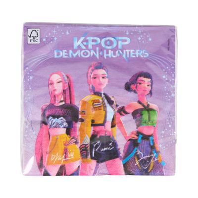 Pack of 20 K-pop Demon Hunters Napkins - Purple - Thumbnail 2