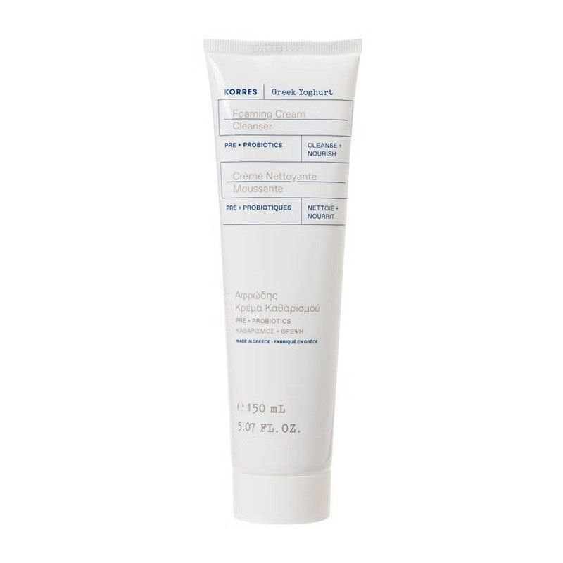 Korres Greek Yoghurt Probiotic Foaming Cream Cleanser Pre + Probiotics 150ml - Image 1
