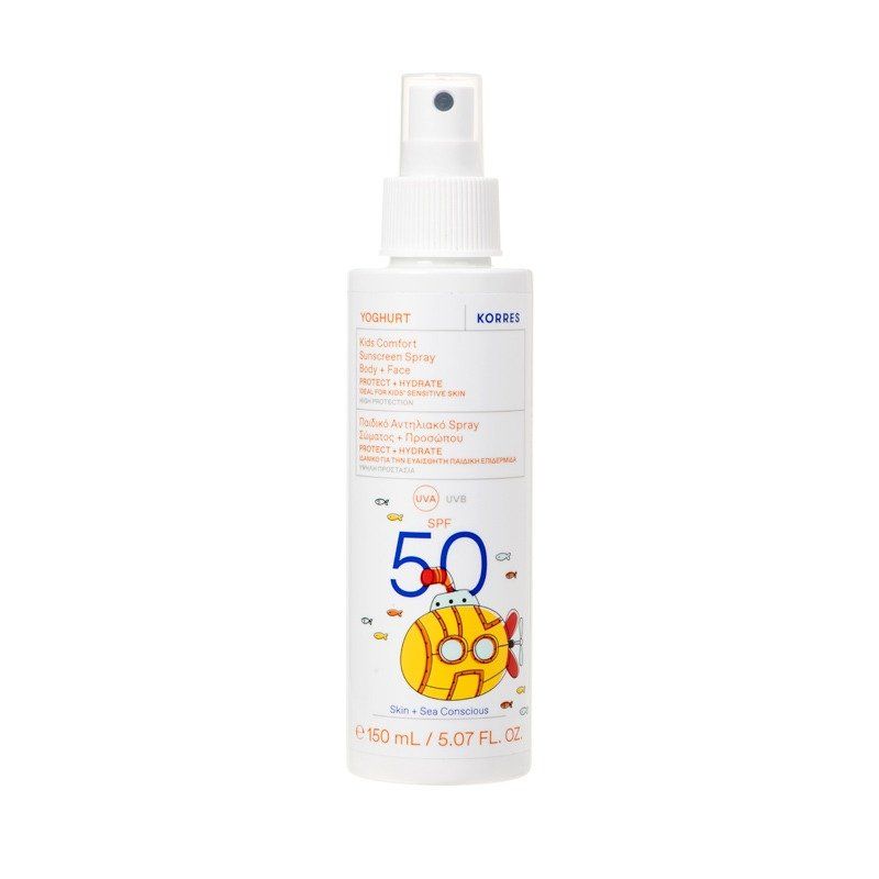 Korres Yoghurt Kids Sunscreen Spray Body + Face SPF 50 150ml - Image 1