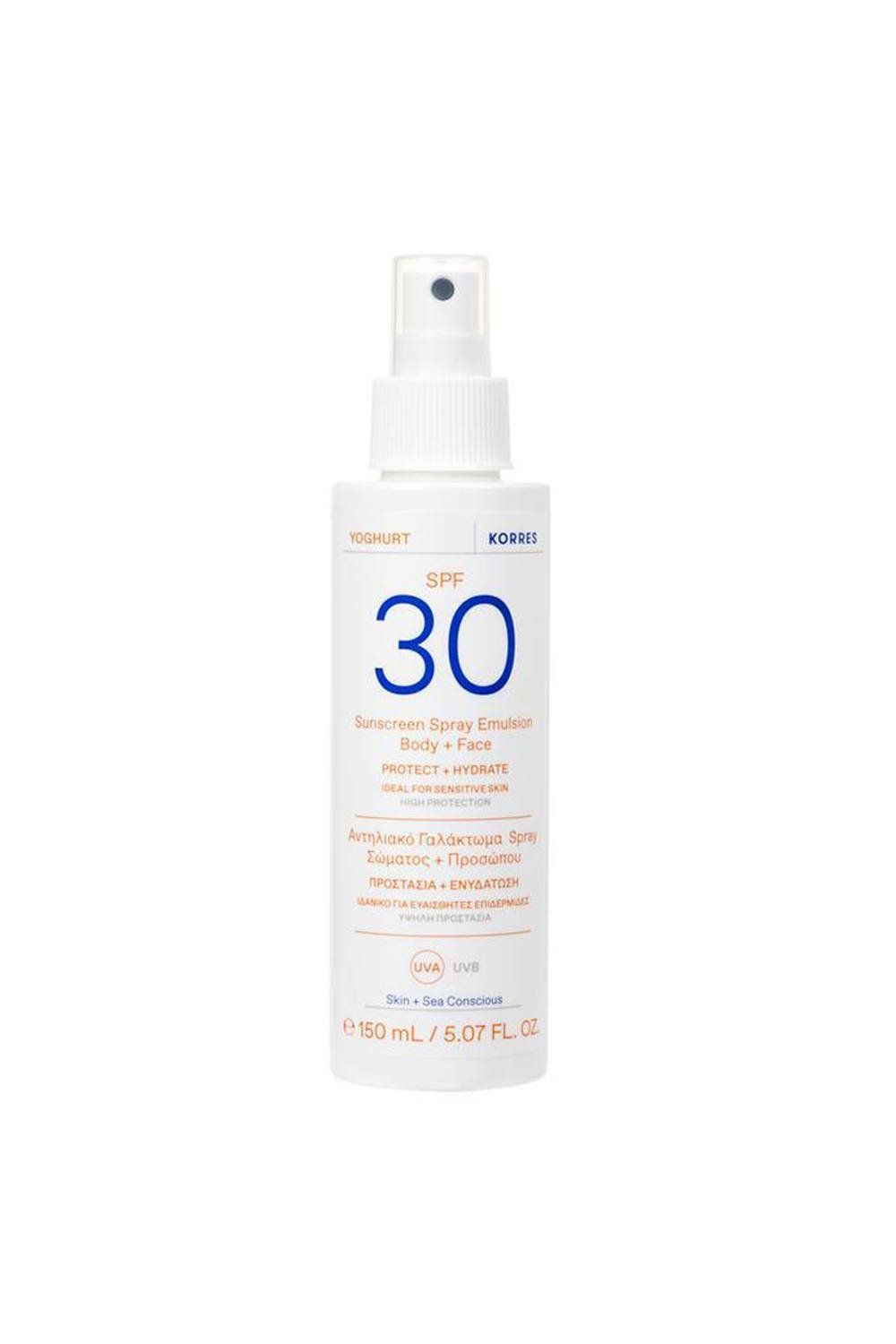 Korres Yoghurt Sunscreen Spray Emulsion Body + Face SPF 30 150ml - Image 1