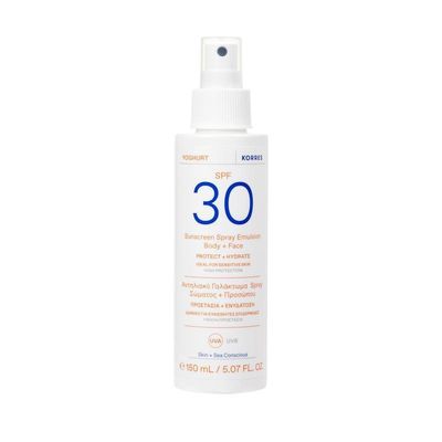 Korres Yoghurt Sunscreen Spray Emulsion Body + Face SPF 30 150ml - Thumbnail 2