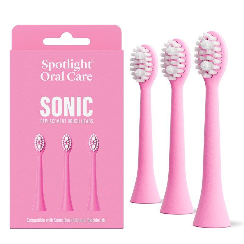 Spotlight Oral Care Sonic Toothbrush Replacement Heads in Pink - Image 1