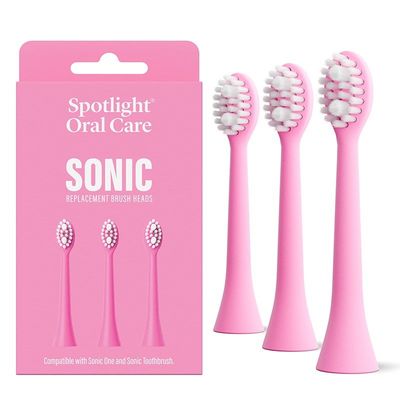 Spotlight Oral Care Sonic Toothbrush Replacement Heads in Pink