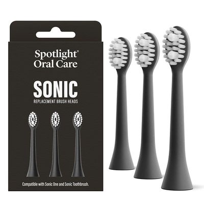 Spotlight Oral Care Sonic Toothbrush Replacement Heads in Black