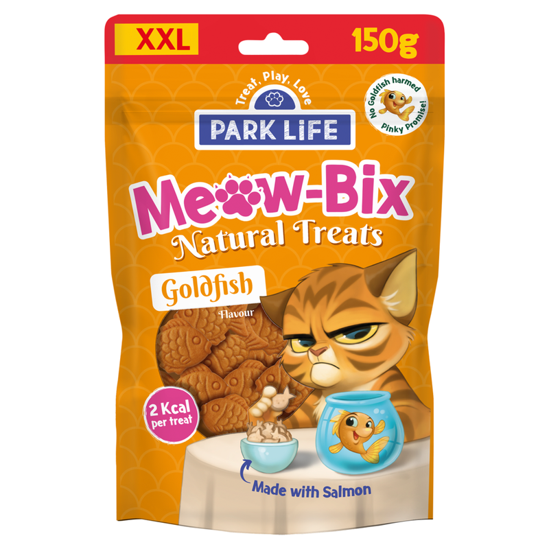 Park Life Meow Bix Cat Treats 150g - Goldfish - Image 1