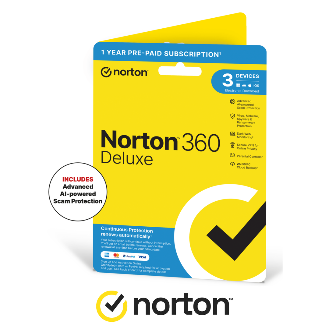 Norton 360 Deluxe Internet Security with VPN 3 Devices 12 Month Subscription - Image 1