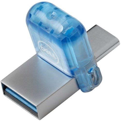 DELL AC429144 USB flash drive 256 GB USB Type-A / USB Type-C 3.2 Gen 1 (3.1 Gen 1) Blue, Stainless steel - Image 1