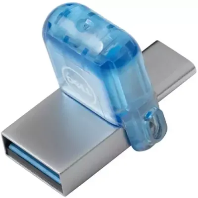 DELL AC429144 USB flash drive 256 GB USB Type-A / USB Type-C 3.2 Gen 1 (3.1 Gen 1) Blue, Stainless steel - Thumbnail 2