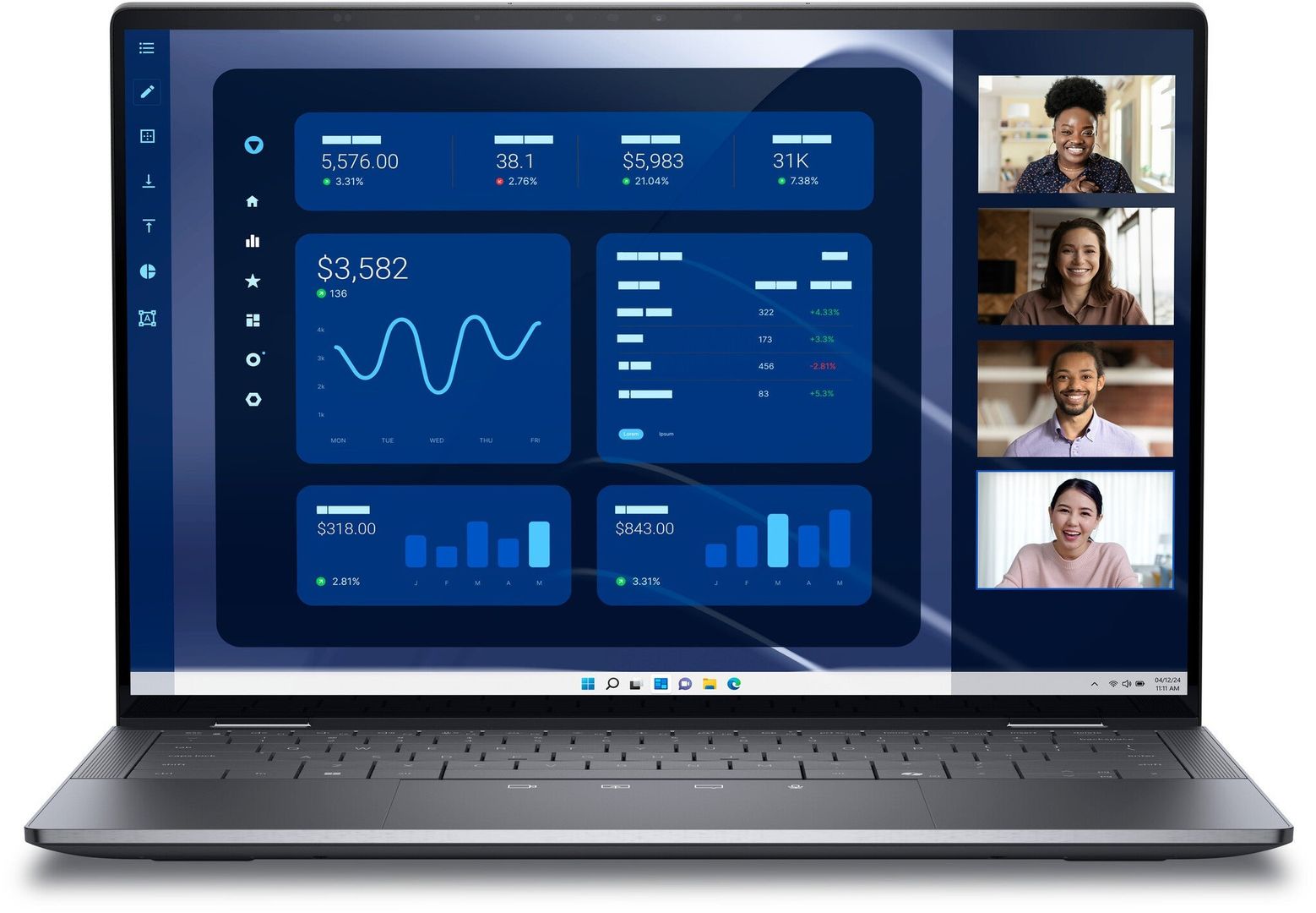 DELL Latitude 9450 2-in-1 Intel Core Ultra 7 165U Hybrid (2-in-1) 35.6 cm (14") Touchscreen Quad HD+ UK English 16 GB LPDDR5x-SDRAM 512 GB SSD Wi-Fi 7 (802.11be) Windows 11 Pro Grey - Image 1