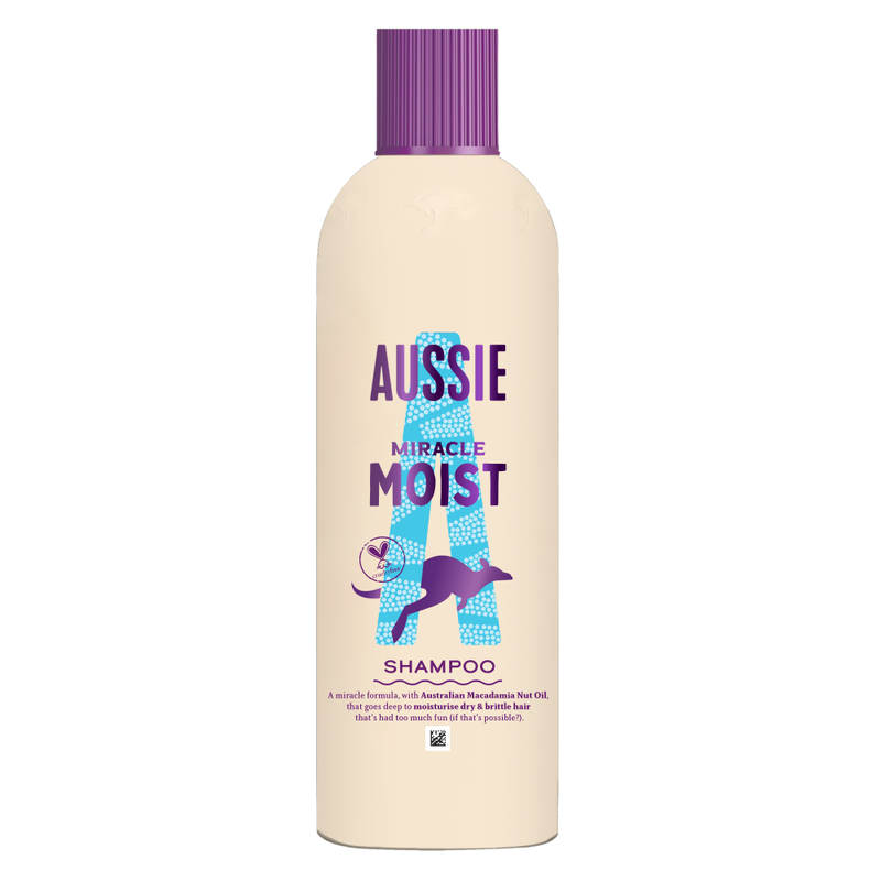 Aussie Miracle Moist Shampoo 300ml. Moisture-Quenching Formula to Revive Dry Hair - Image 1